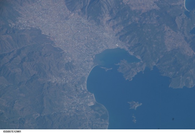 [Photo: image of Fethiye Bay from space]