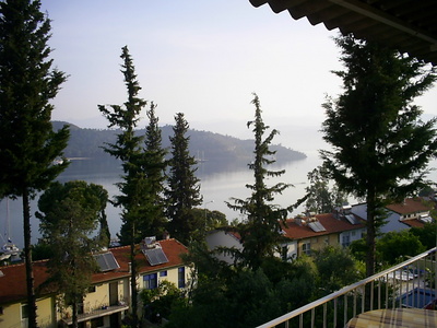 [Photo: view from the Duygu Pension terrace]